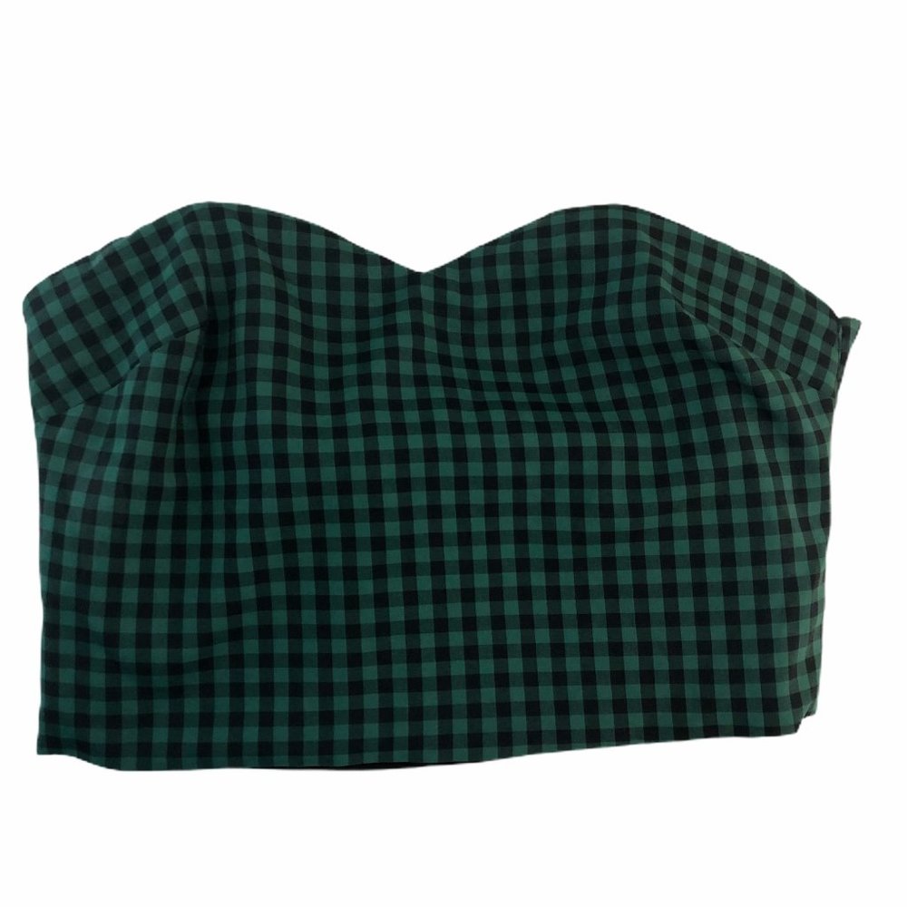 Lovers + Friends Gingham Crop Bustier Top Sz. S